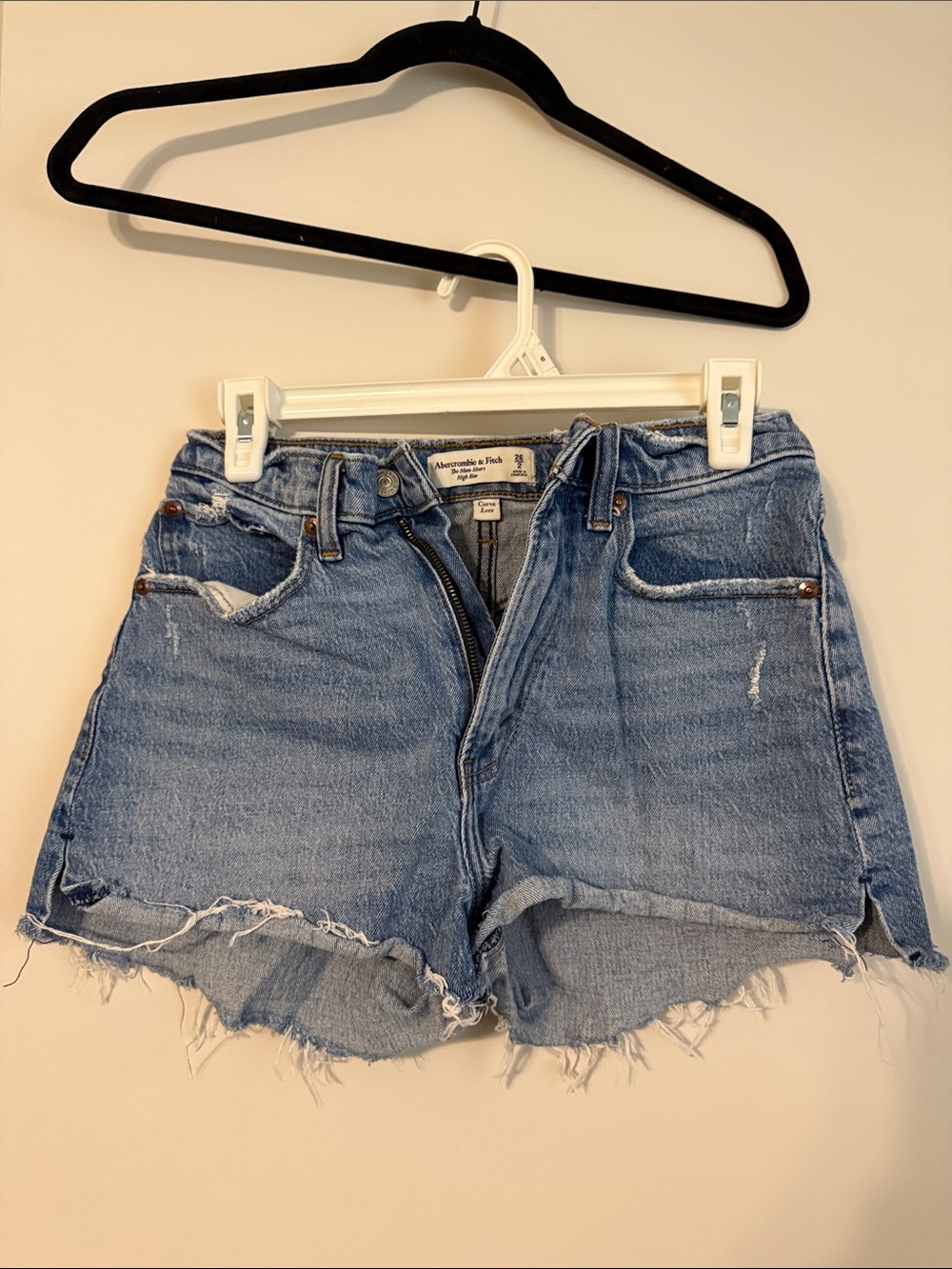 Abercrombie & Fitch Light Blue Distressed Denim Cutoff Shorts